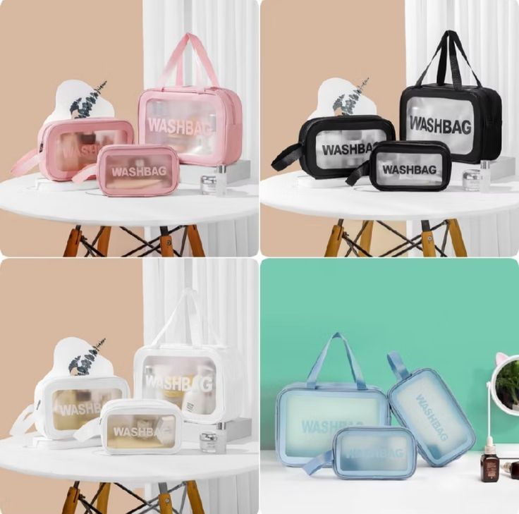 Cosmetic Washbag Set – Pack of 3 Travel & Makeup Bags