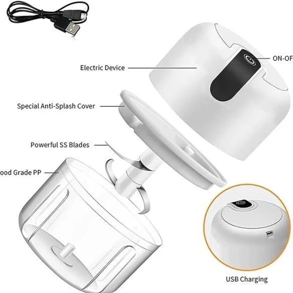 Rechargeable Mini Chopper – Portable Electric Food Chopper for Vegetables, Garlic & Meat