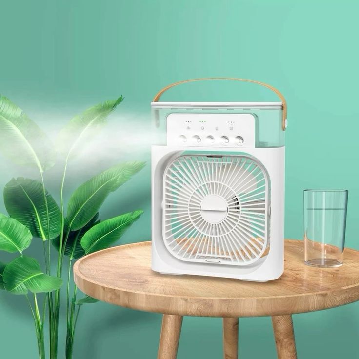 Humidifier Mist Spray Fan with RGB Light – 3-in-1 Portable Cooling Fan Pakistan
