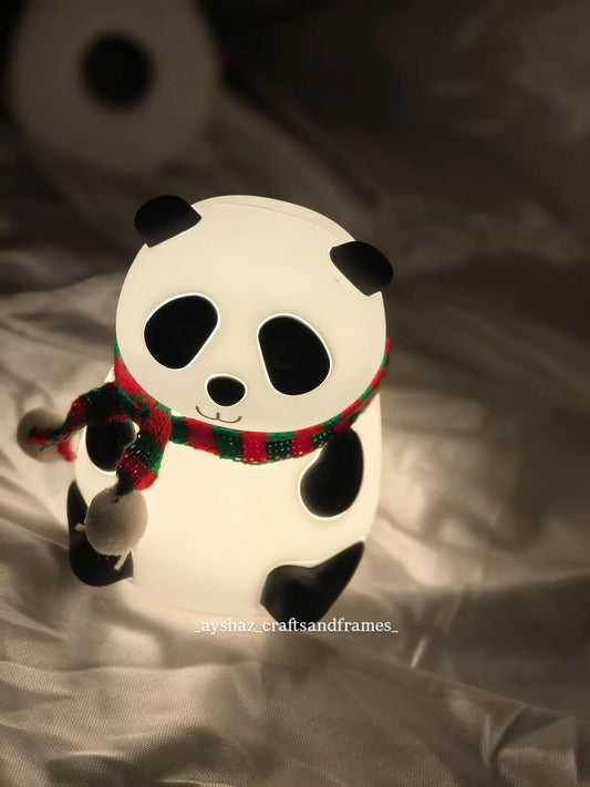 Cute Panda Silicone Night Light – Touch Control USB Rechargeable Nursery Lamp
