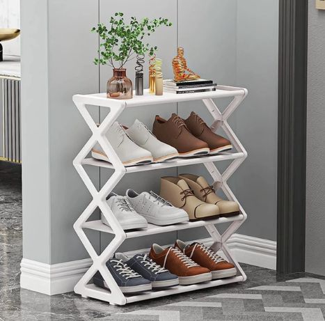 Zigzag Shoe Rack Pakistan – 4 Layer X Shape Organizer