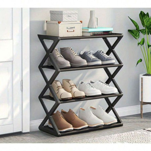 Zigzag Shoe Rack Pakistan – 4 Layer X Shape Organizer