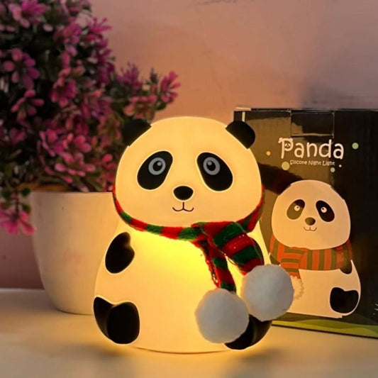Cute Panda Silicone Night Light – Touch Control USB Rechargeable Nursery Lamp