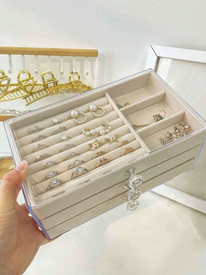 Jewellery Organizer Box – Multi-Compartment Storage Case for Rings, Earrings & Necklaces
