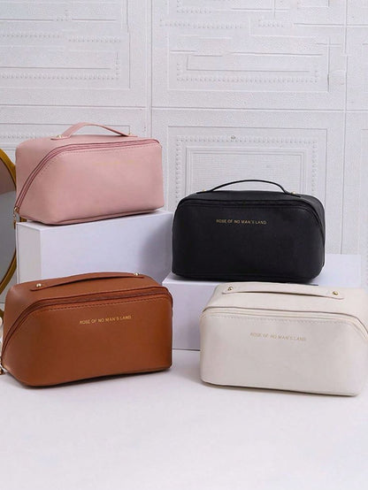 Leather Cosmetic PU Pouch – Waterproof Makeup & Travel Storage Bag
