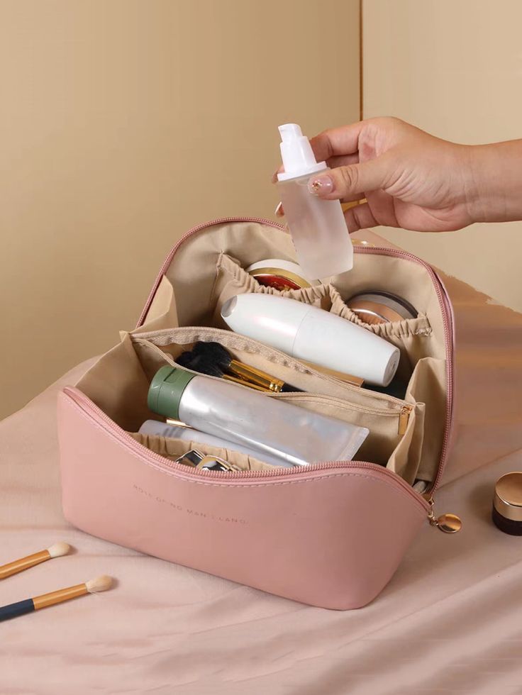 Leather Cosmetic PU Pouch – Waterproof Makeup & Travel Storage Bag