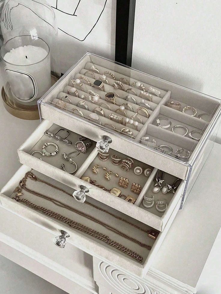 Jewellery Organizer Box – Multi-Compartment Storage Case for Rings, Earrings & Necklaces