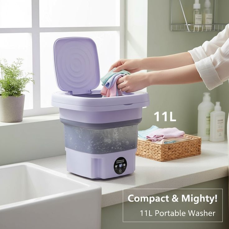 Foldable Washing Machine – Portable Mini Washer for Baby Clothes, Travel & Apartments