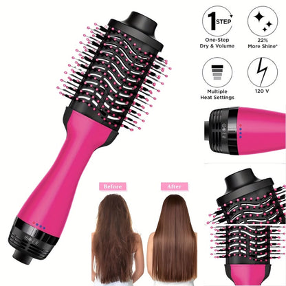 Hot Air Brush Hair Dryer Styler – One Step Volumizer, Straightener & Curler Ionic Blow Dryer Brush