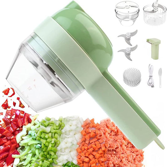 Electric Handheld Chopper 4-in-1 – USB Rechargeable Mini Food Processor