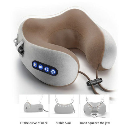U-Shaped Pillow Massager – Electric Neck & Shoulder Massage Pillow with Heat