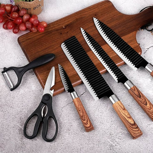 6-Piece Stainless Steel Kitchen Knife Set with Stand | Professional Chef Knives Pakistan