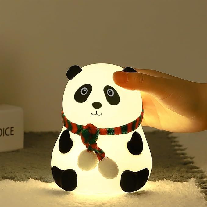 Cute Panda Silicone Night Light – Touch Control USB Rechargeable Nursery Lamp