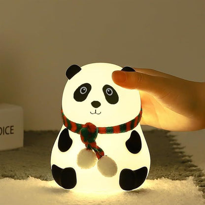 Cute Panda Silicone Night Light – Touch Control USB Rechargeable Nursery Lamp