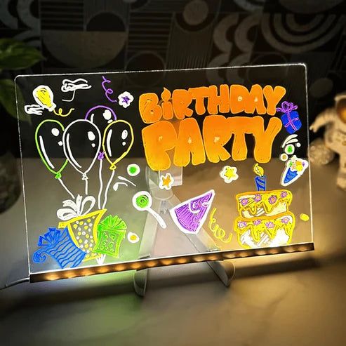 LED Writing Message Board Acrylic with 5 Colors | Light Up Drawing Board Stand Pakistan