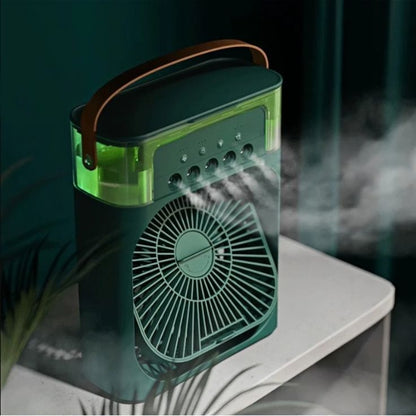 Humidifier Mist Spray Fan with RGB Light – 3-in-1 Portable Cooling Fan Pakistan
