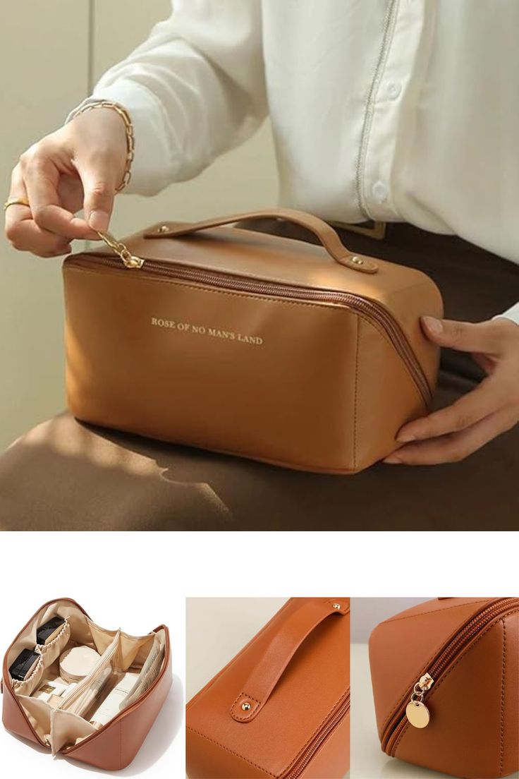 Leather Cosmetic PU Pouch – Waterproof Makeup & Travel Storage Bag