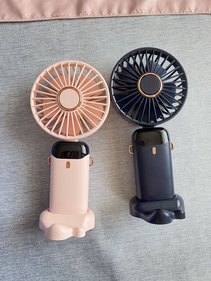 N15 Handheld USB Portable Rechargeable Fan – Digital Display Folding Mini Fan