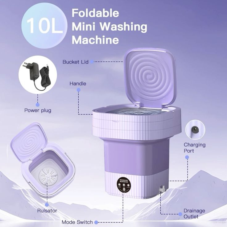 Foldable Washing Machine – Portable Mini Washer for Baby Clothes, Travel & Apartments