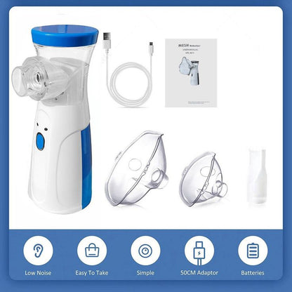 Portable Mesh Nebulizer – USB Rechargeable Quiet Inhaler for Adults & Kids