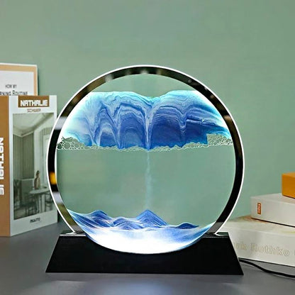 3D Moving Sand Art Lamp – Flowing Sand Painting Desk Decor