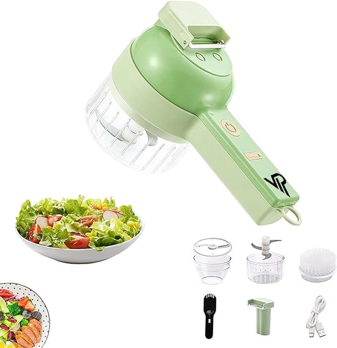 Electric Handheld Chopper 4-in-1 – USB Rechargeable Mini Food Processor