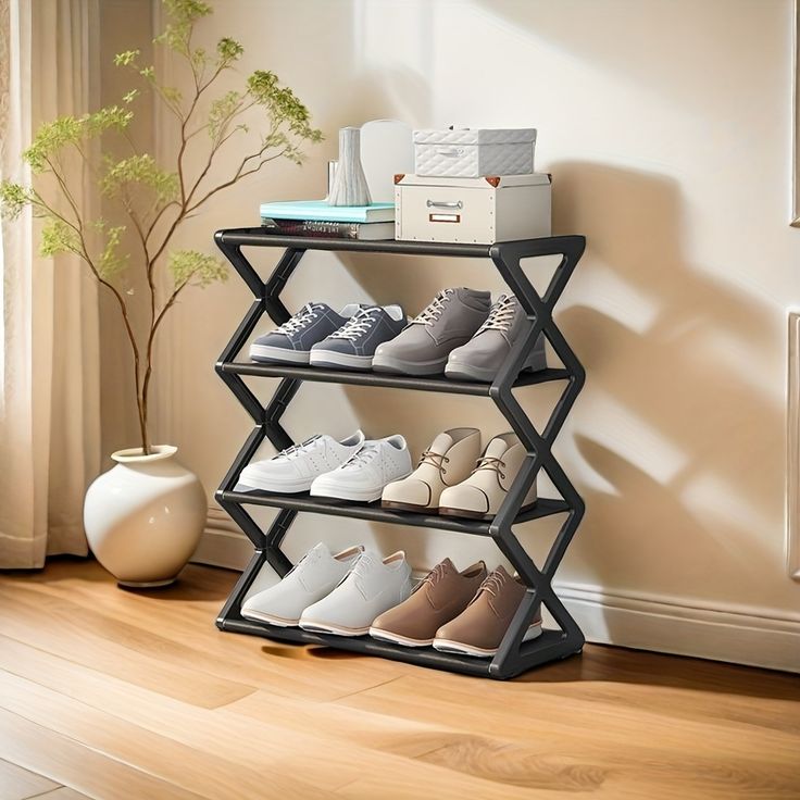 Zigzag Shoe Rack Pakistan – 4 Layer X Shape Organizer
