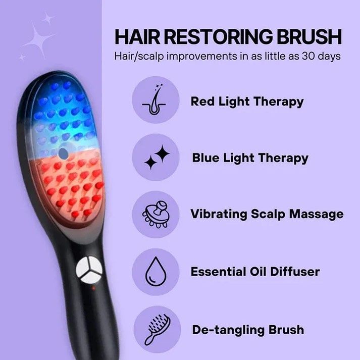 Hair Growth Brush with Steam & Vibration – Electric Scalp Massager Comb