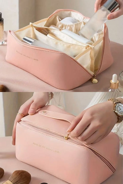 Leather Cosmetic PU Pouch – Waterproof Makeup & Travel Storage Bag