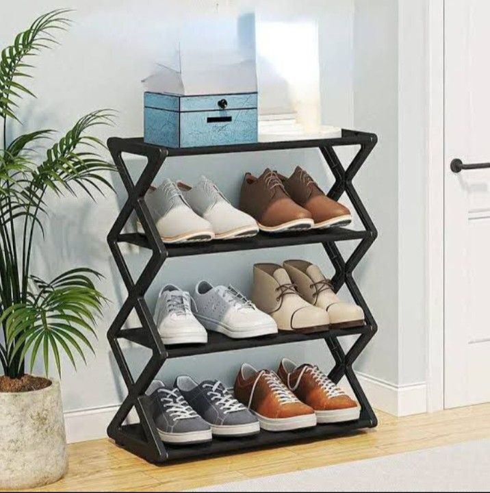 Zigzag Shoe Rack Pakistan – 4 Layer X Shape Organizer