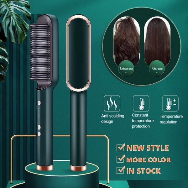 Professional 909 Hair Straightener Brush – Fast Heating Straightening Comb Pakistan