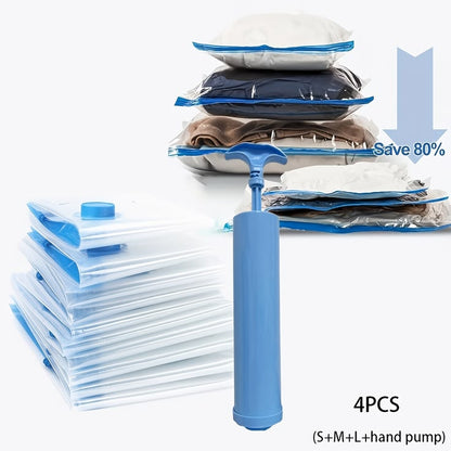 Vacuum Bag 5pcs Set with Hand Pump – Space Saver Vacuum Storage Bags for Clothes & Bedding