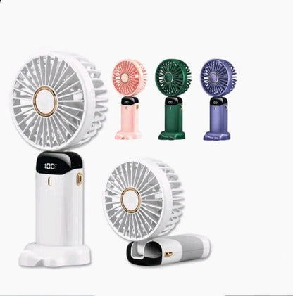 N15 Handheld USB Portable Rechargeable Fan – Digital Display Folding Mini Fan