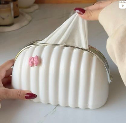 Luxury Purse Style Tissue Box – Elegant PU Leather Tissue Holder for Home & Car