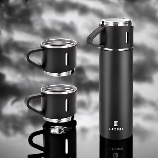Stainless Steel Vacuum Flask Set – Double Wall Insulated Hot & Cold Bottles