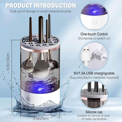 Makeup Brush Cleaner – Electric Automatic Brush Cleaning Machine for Deep Cleaning & Quick Drying
