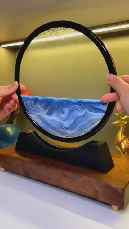 3D Moving Sand Art Lamp – Flowing Sand Painting Desk Decor