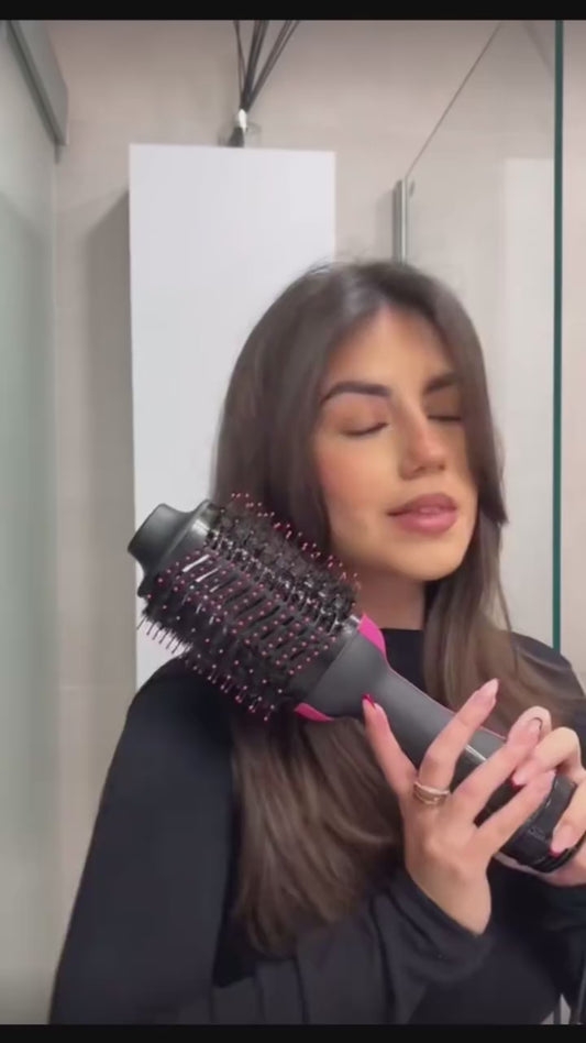Hot Air Brush Hair Dryer Styler – One Step Volumizer, Straightener & Curler Ionic Blow Dryer Brush