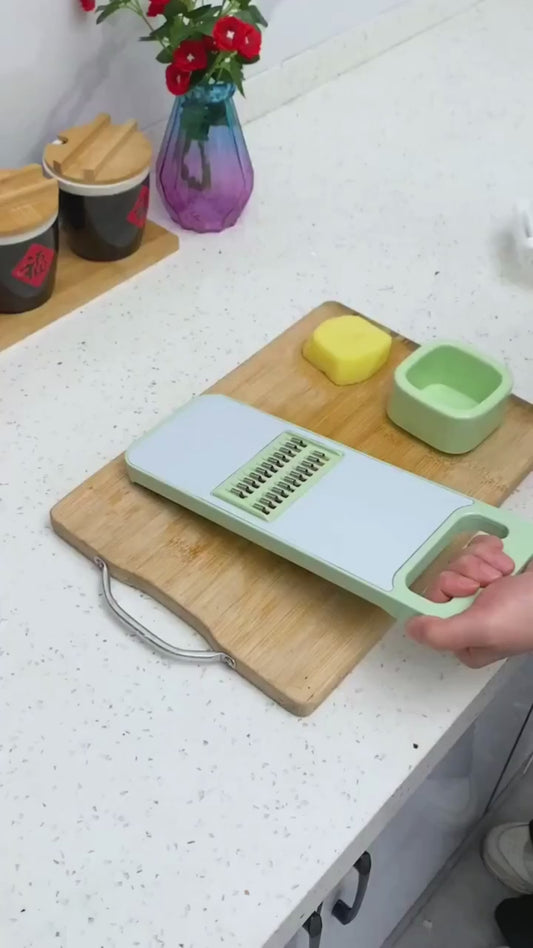 5-in-1 Manual Vegetable Chopper – Stainless Steel Food Cutter & Slicer