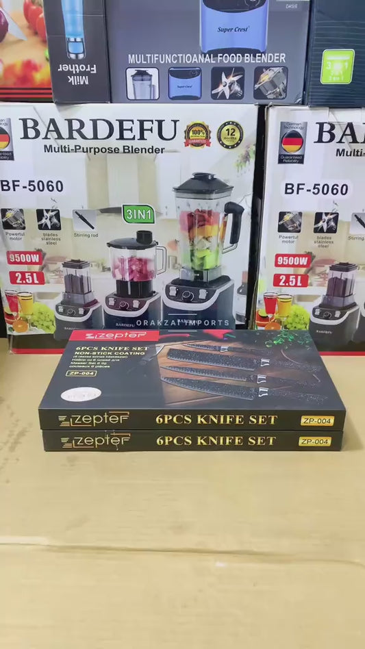 6-Piece Stainless Steel Kitchen Knife Set with Stand | Professional Chef Knives Pakistan