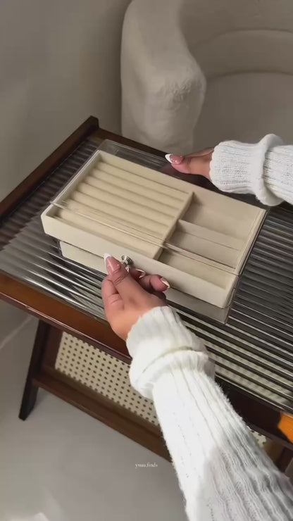 Jewellery Organizer Box – Multi-Compartment Storage Case for Rings, Earrings & Necklaces