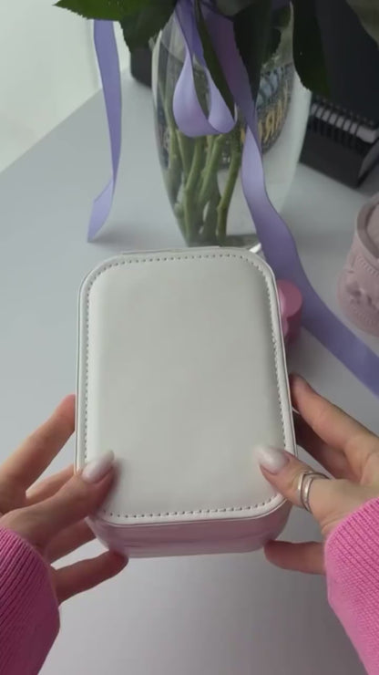 LED Cosmetics Mirror Box – Portable Makeup Organizer with LED Light & Storage Case