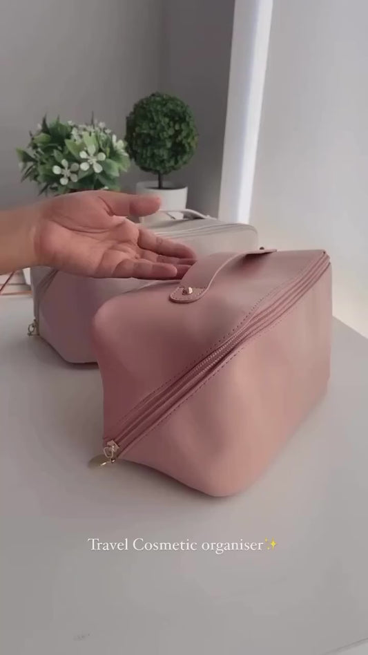 Leather Cosmetic PU Pouch – Waterproof Makeup & Travel Storage Bag