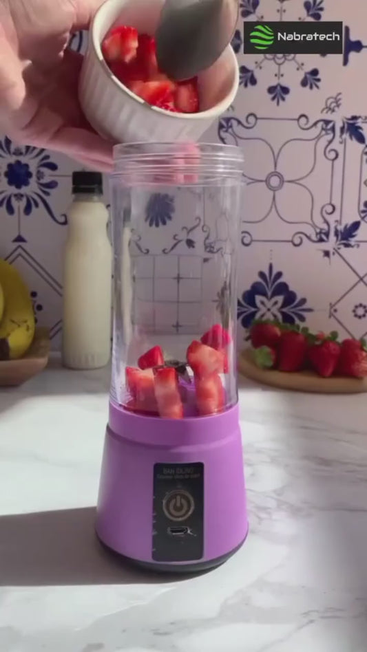 6-Blade Mini Portable USB Juicer Blender – Rechargeable Smoothie Maker