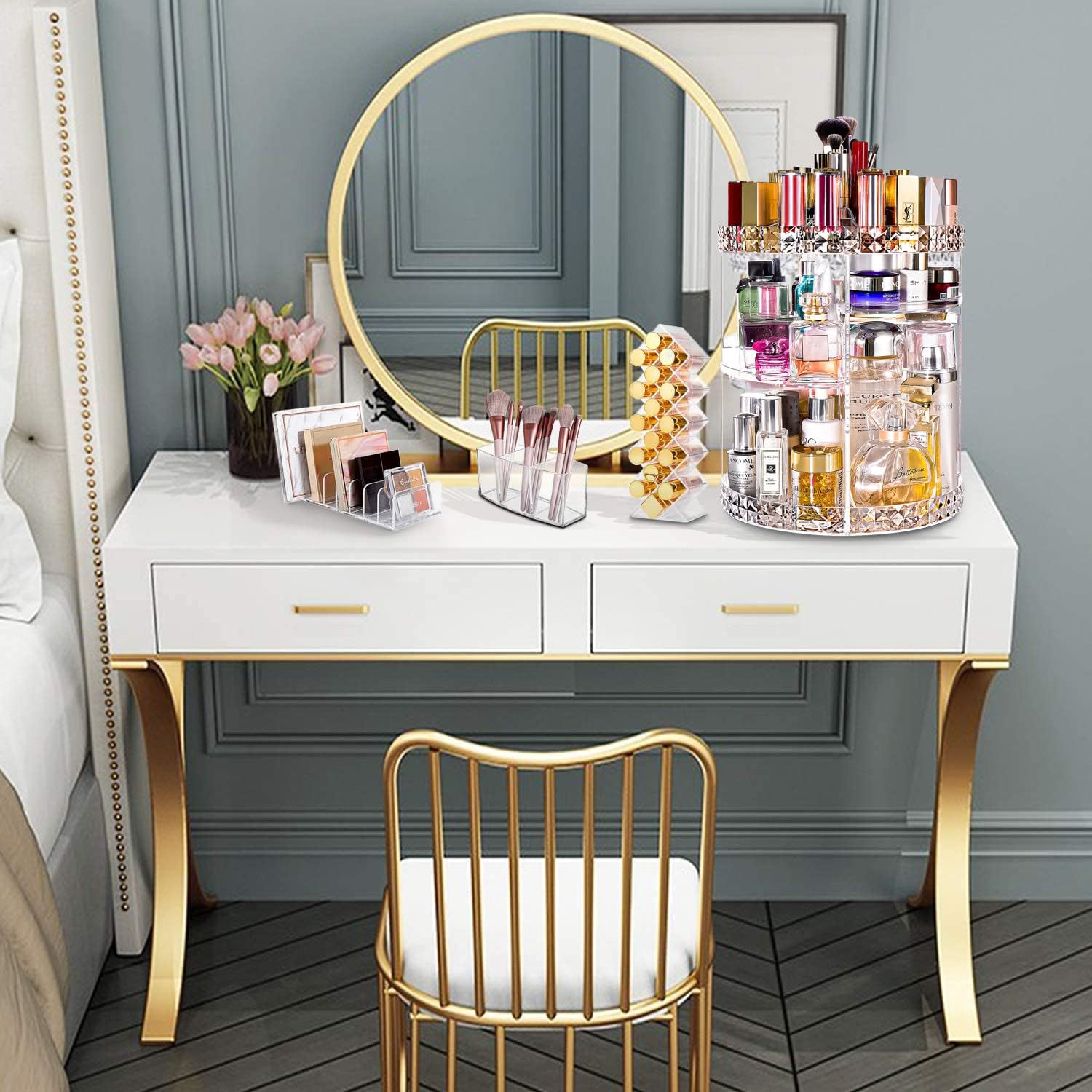 360 Rotating Makeup Organizer Large Perfume Cosmetics Organizer Beauty