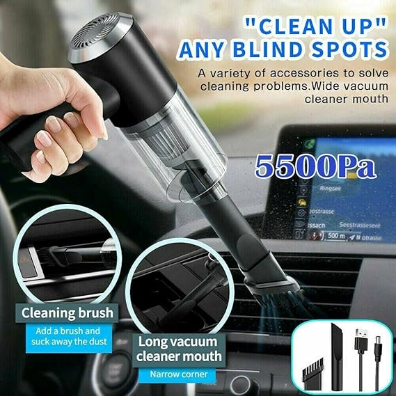 Vacuum Cleaner-Portable, USB Rechargeable Car Auto Home Duster Easy to Clean Keyboard, Drawer, Car