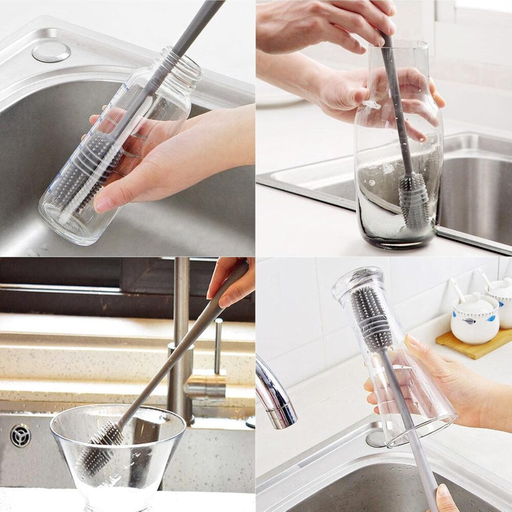 Water Bottle Brush, Soft Bristle Long Handle Vase Brush, Household Supplies Glassware Vase Cleaning Brush Pitcher Kettle Cup Mug - Image 4
