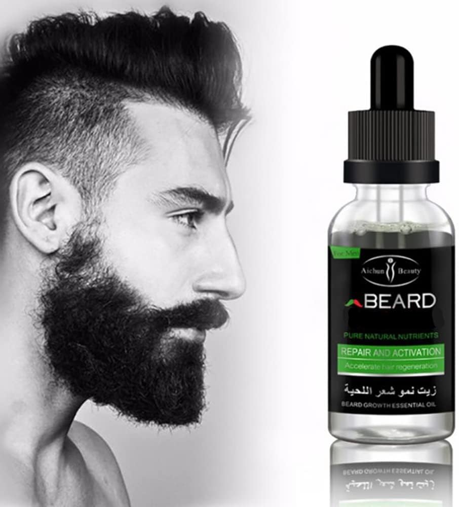 AICHUN BEAUTY Beard Grow Oil Thicker Beard Care Mens Hair Growth Vitamins 30ml/1.01oz