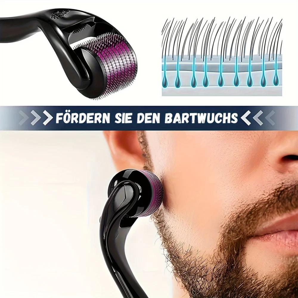 2pcs Titanium Roller Suitable for Facial Hair and Beard - 0.25mm, Ideal for Men and Women - Image 4