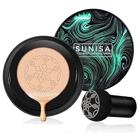 SUNISA Foundation Mushroom Headed Air Cushion BB CC Cream – Waterproof Moisturizing